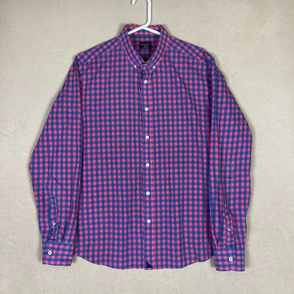 UNTUCKit‎ Shirt Adult Extra Large Red/Blue Long Sleeve Slim Fit Preppy Mens - Picture 1 of 10